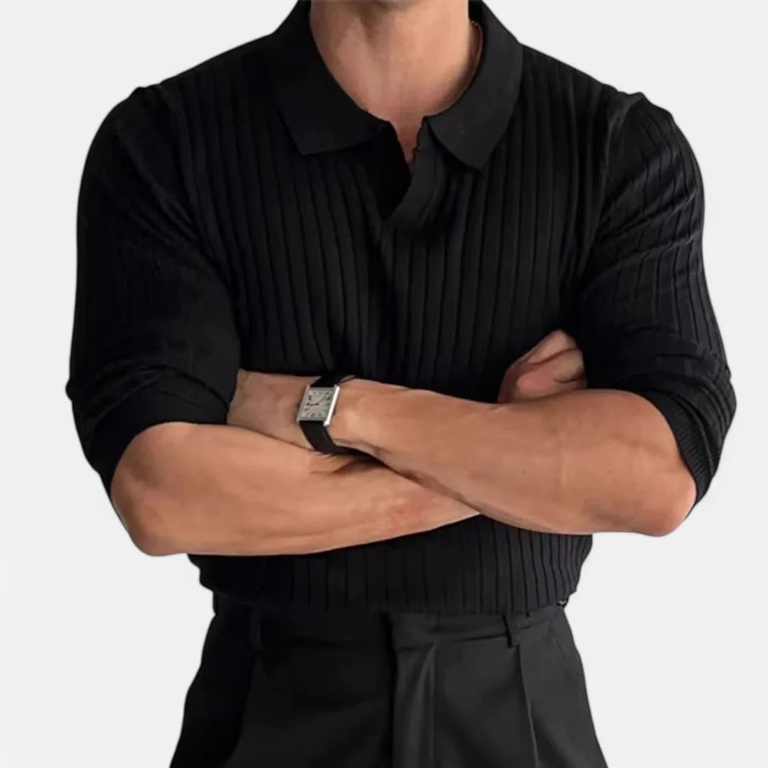 Gestreiftes Strickpolo für Herren