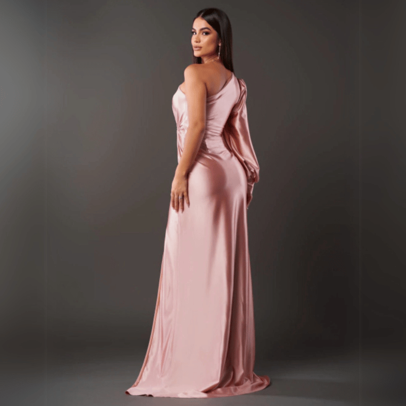 Maxikleid mit Ein-Schulter-Ärmel für Damen