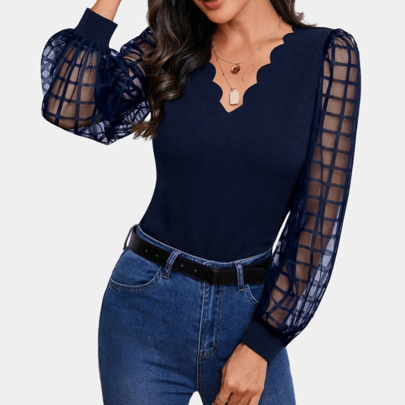 Elegante Damen-Oberteile mit transparenten Ärmeln
