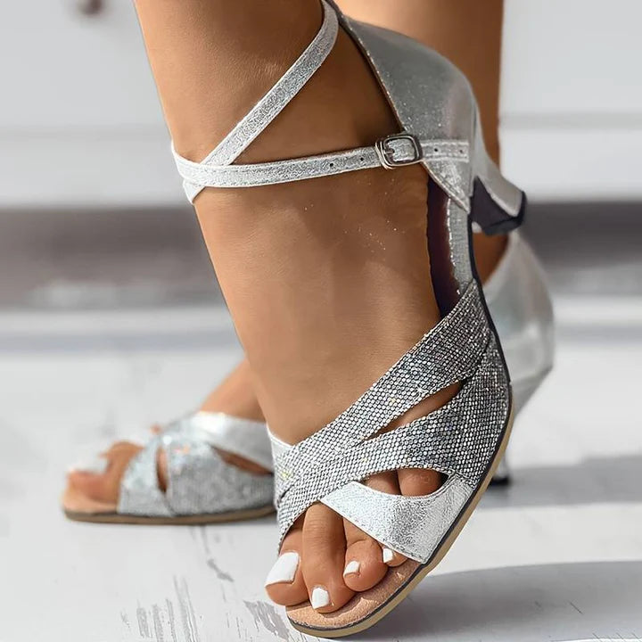 Elegante Pailletten-Sandalen für Damen
