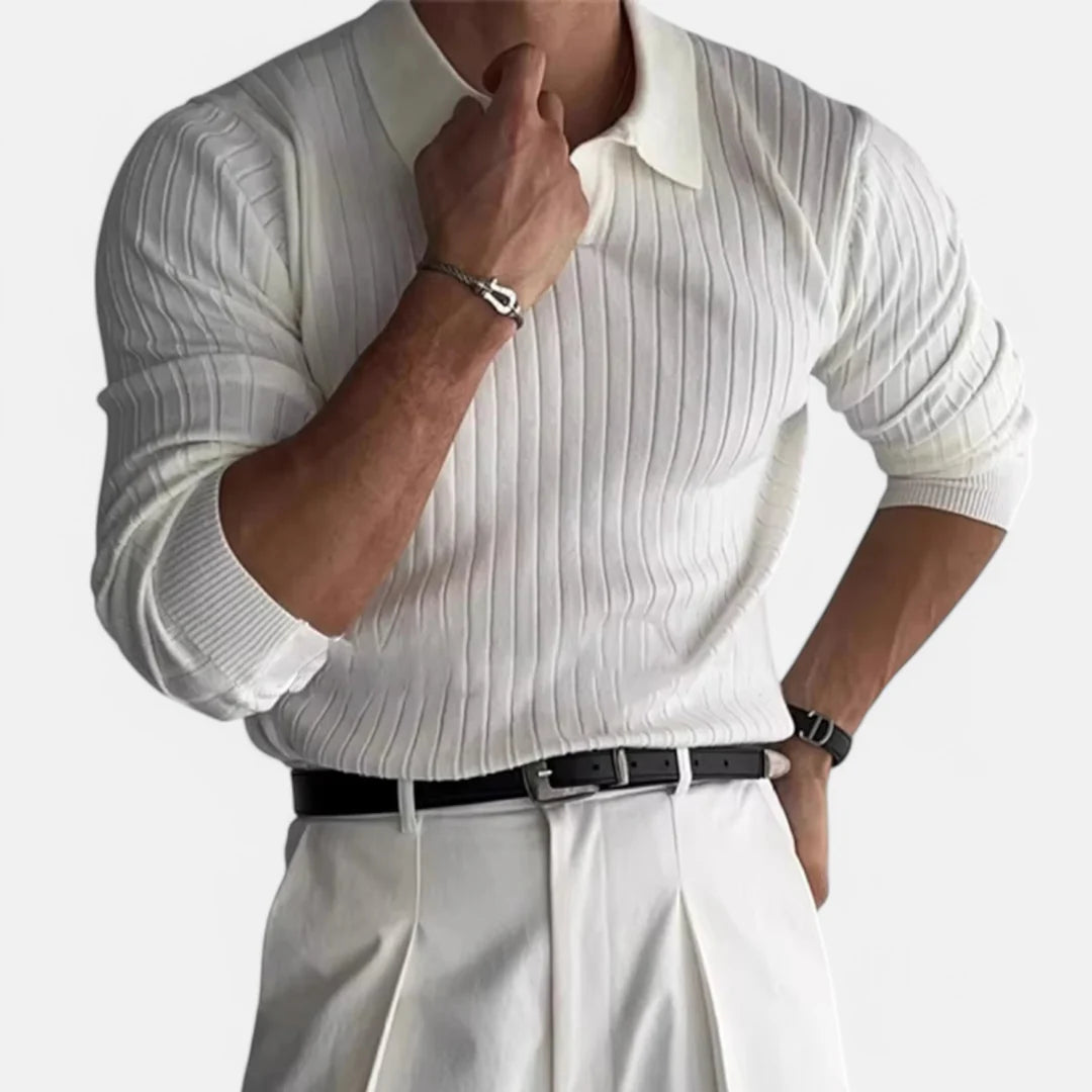 Gestreiftes Strickpolo für Herren