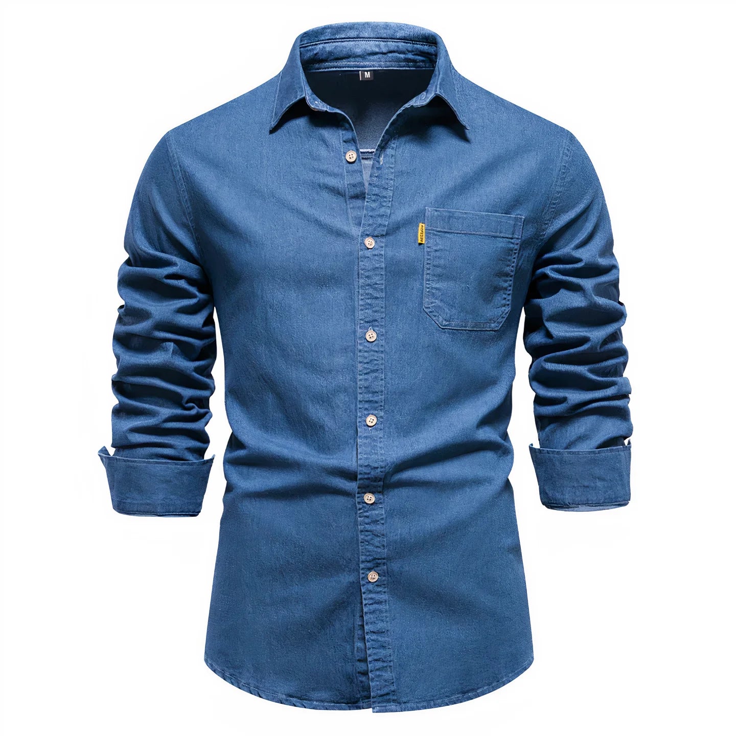 Langärmliges Jeanshemd für Herren mit Knopfleiste