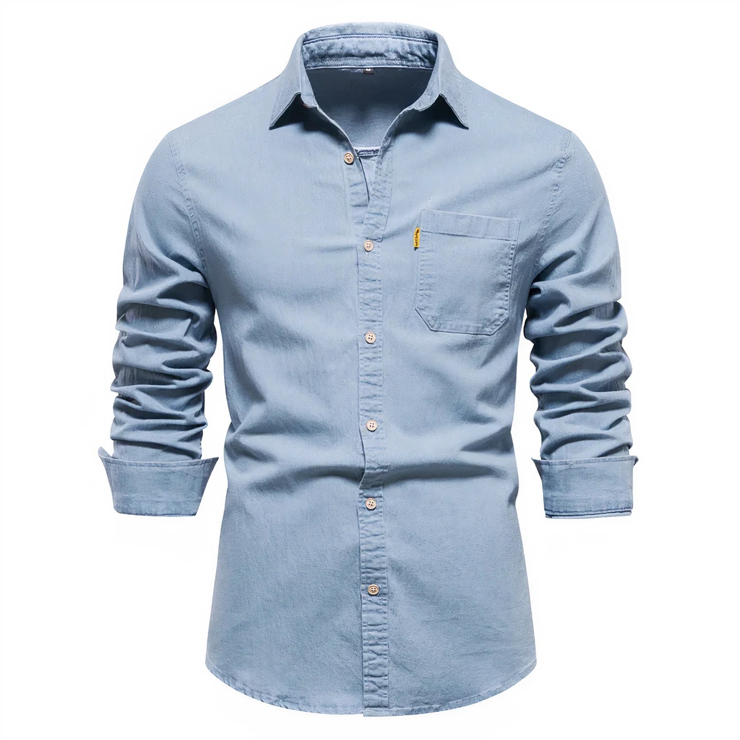Langärmliges Jeanshemd für Herren mit Knopfleiste