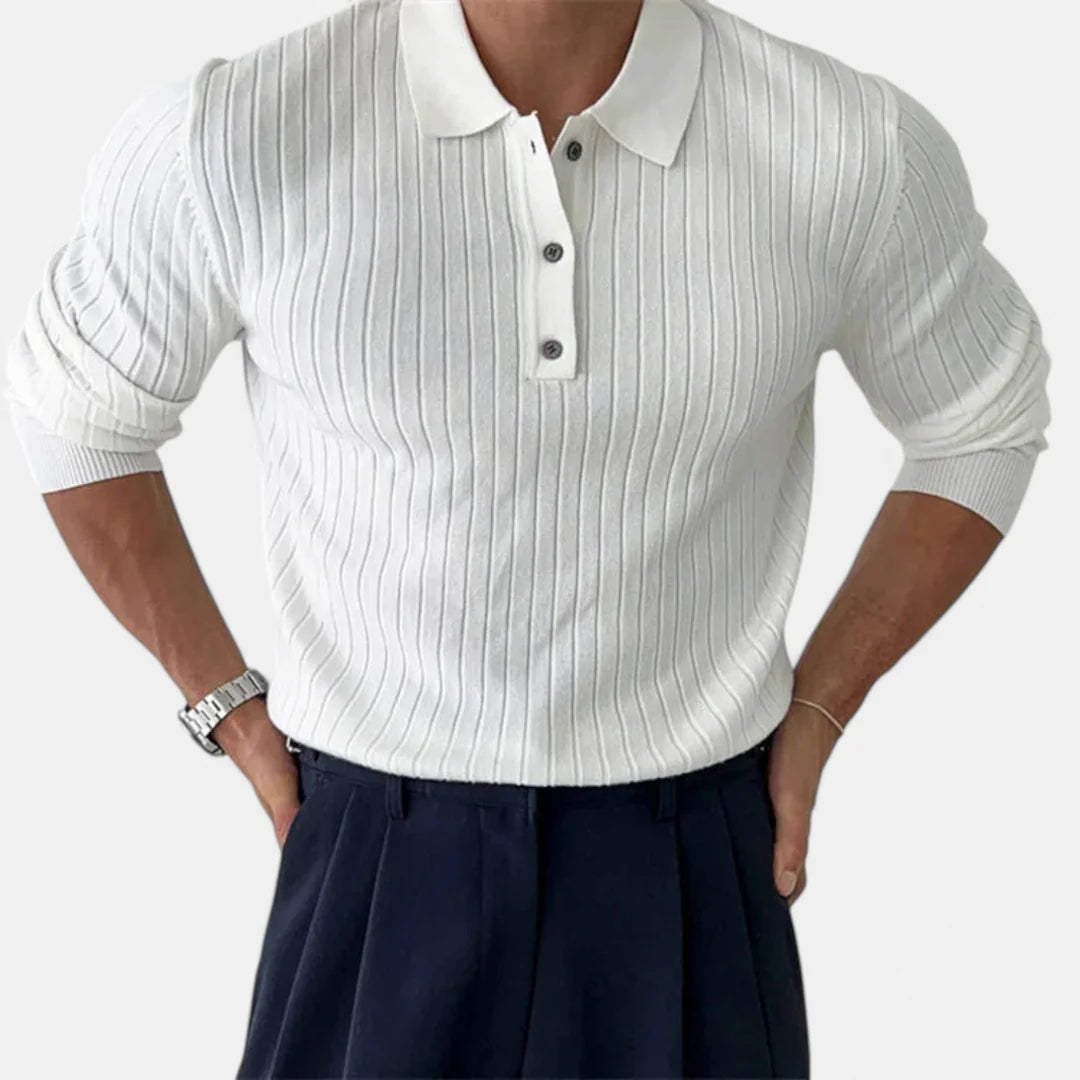 Gestreiftes Strickpolo für Herren