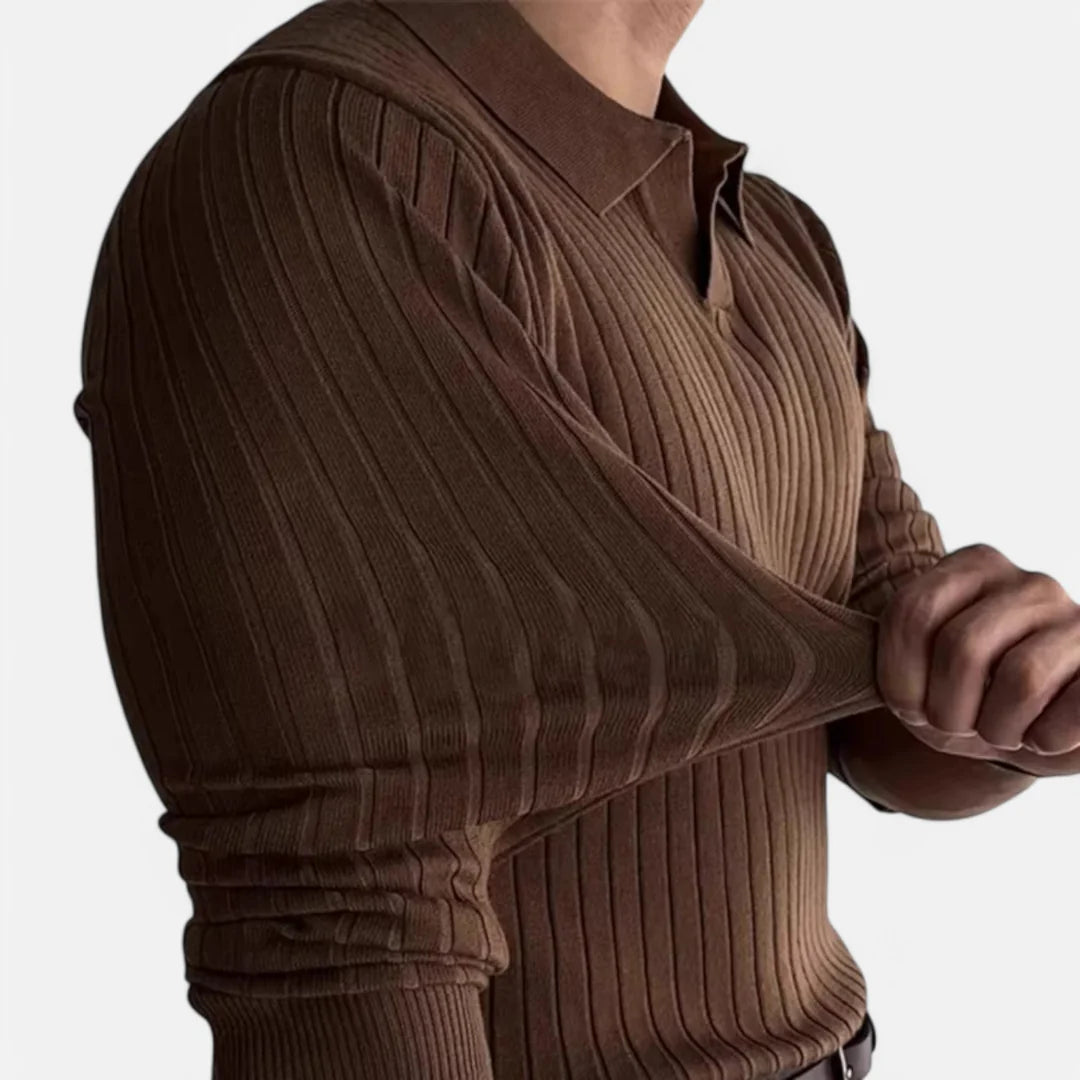 Gestreiftes Strickpolo für Herren