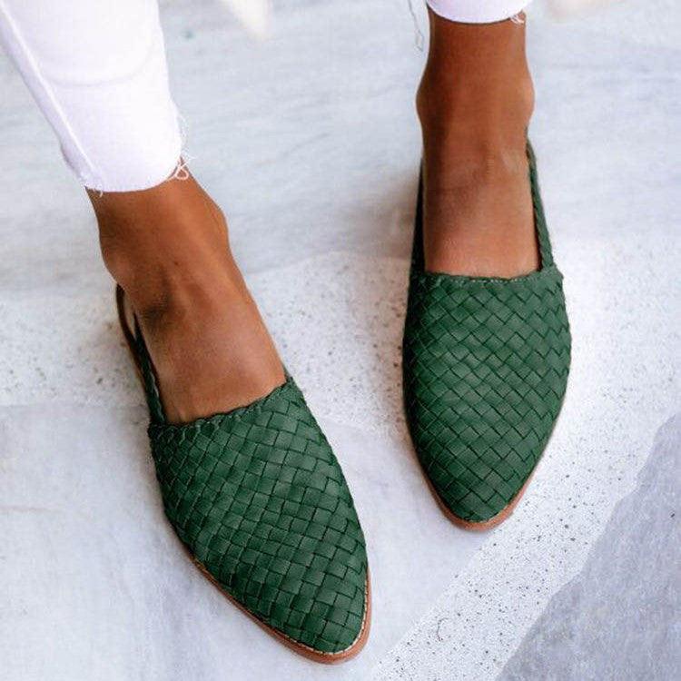 Elegante Geflochtene Ledermokassins für Damen