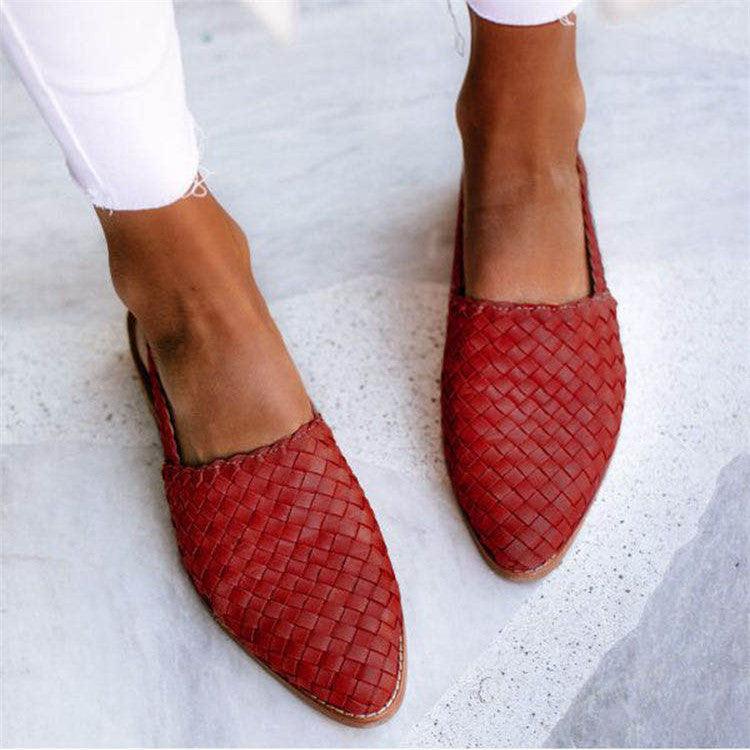 Elegante Geflochtene Ledermokassins für Damen