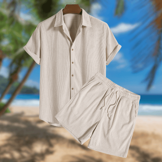 Leichtes Cordset Kurzarmhemd und Shorts für Männer