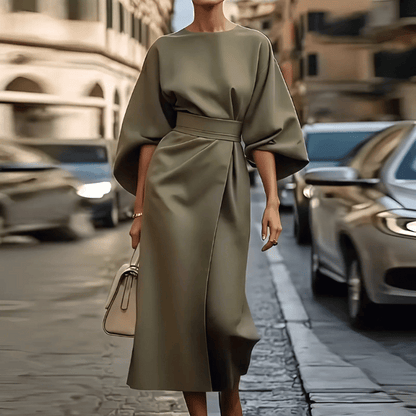 Raffiniertes Gürtel-Midikleid für Damen