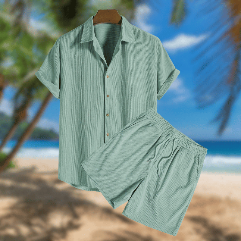 Leichtes Cordset Kurzarmhemd und Shorts für Männer
