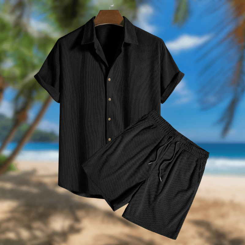 Leichtes Cordset Kurzarmhemd und Shorts für Männer