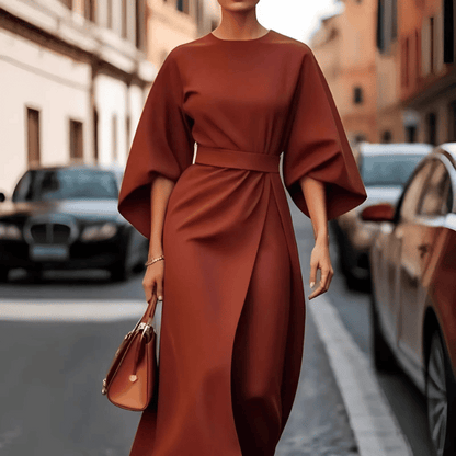 Raffiniertes Gürtel-Midikleid für Damen