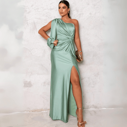 Maxikleid mit Ein-Schulter-Ärmel für Damen