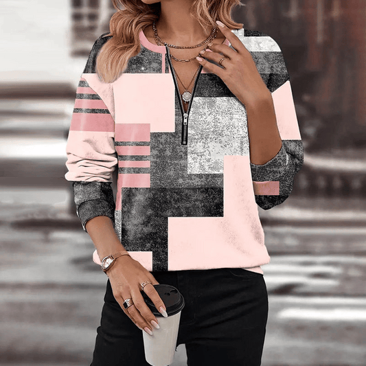 Bequemes Geometrisches Sweatshirt für Damen