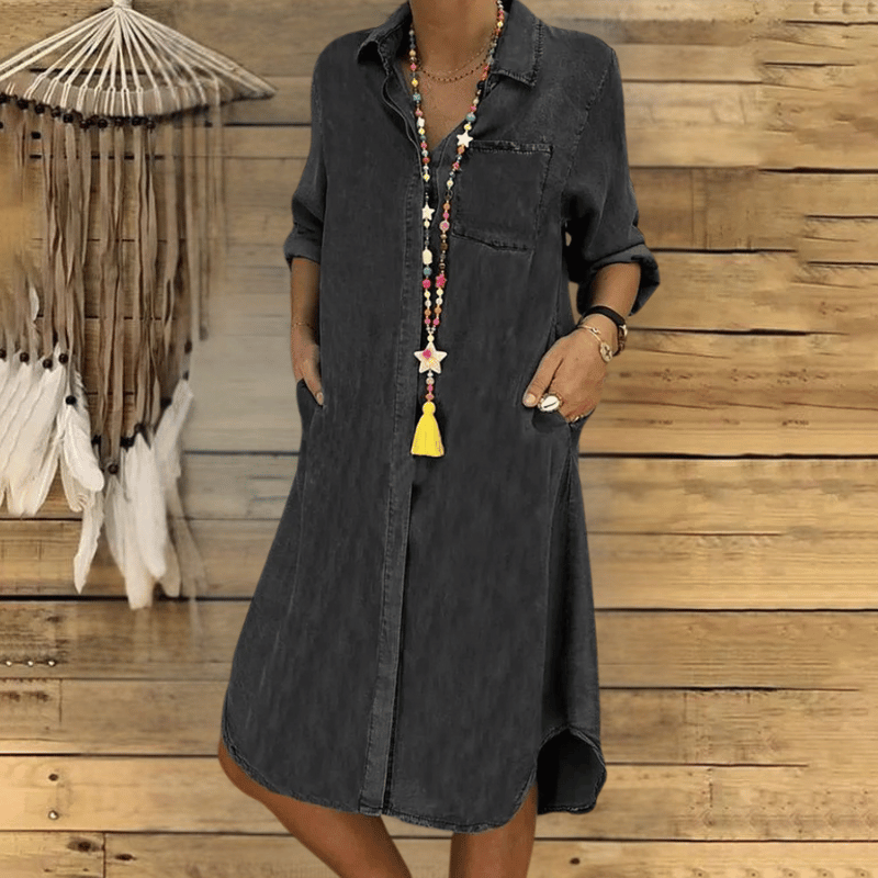 Lässiges Hemdkleid mit Knopfleiste für Damen