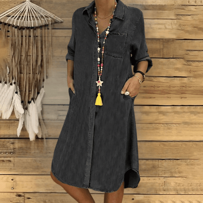 Lässiges Hemdkleid mit Knopfleiste für Damen