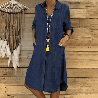 Lässiges Hemdkleid mit Knopfleiste für Damen