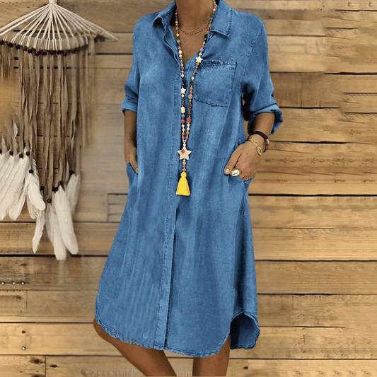 Lässiges Hemdkleid mit Knopfleiste für Damen