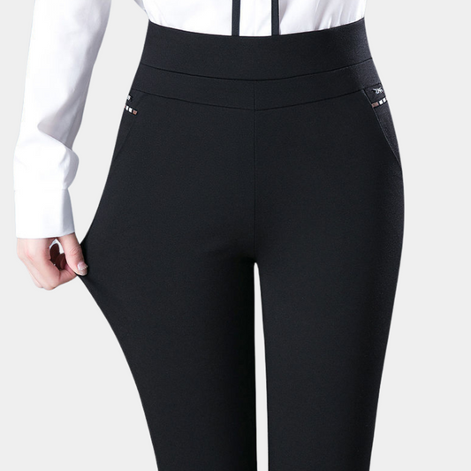 Bequeme Stretchhose mit hoher Taille für Damen