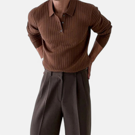 Gestreiftes Strickpolo für Herren
