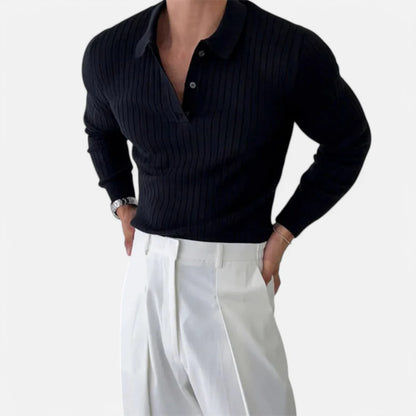 Gestreiftes Strickpolo für Herren