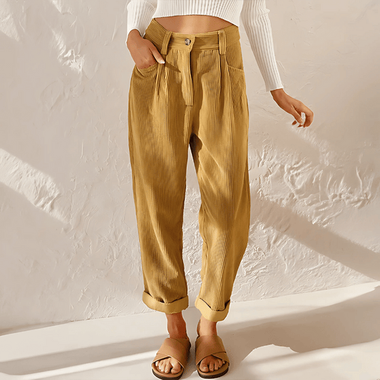 Bequeme Cordhose mit elastischem Bund für Damen