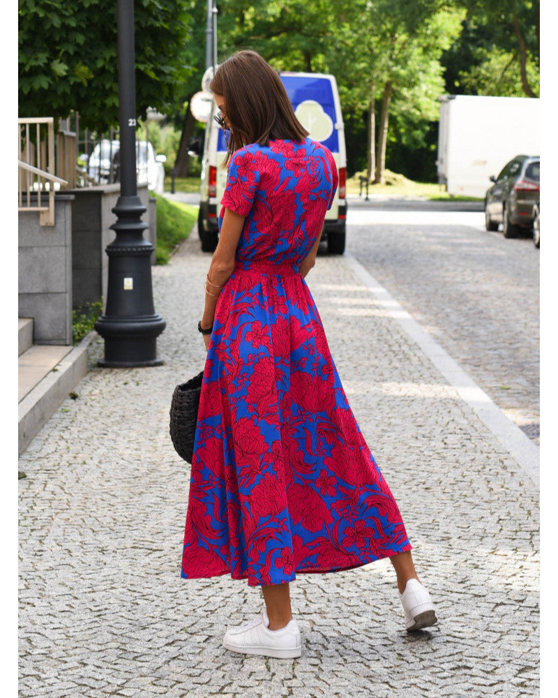 Schmeichelndes V-Ausschnitt-Kleid für Damen