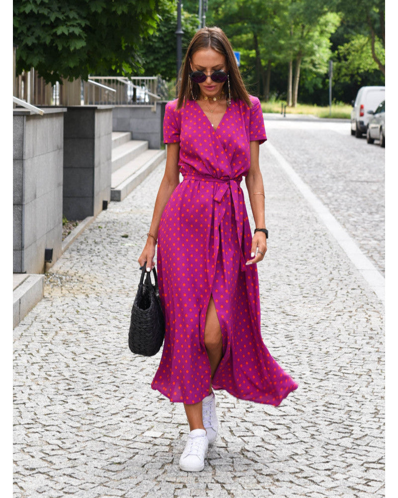 Schmeichelndes V-Ausschnitt-Kleid für Damen