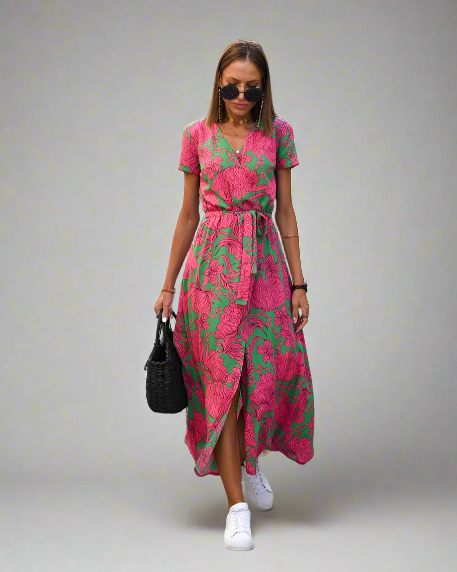 Schmeichelndes V-Ausschnitt-Kleid für Damen