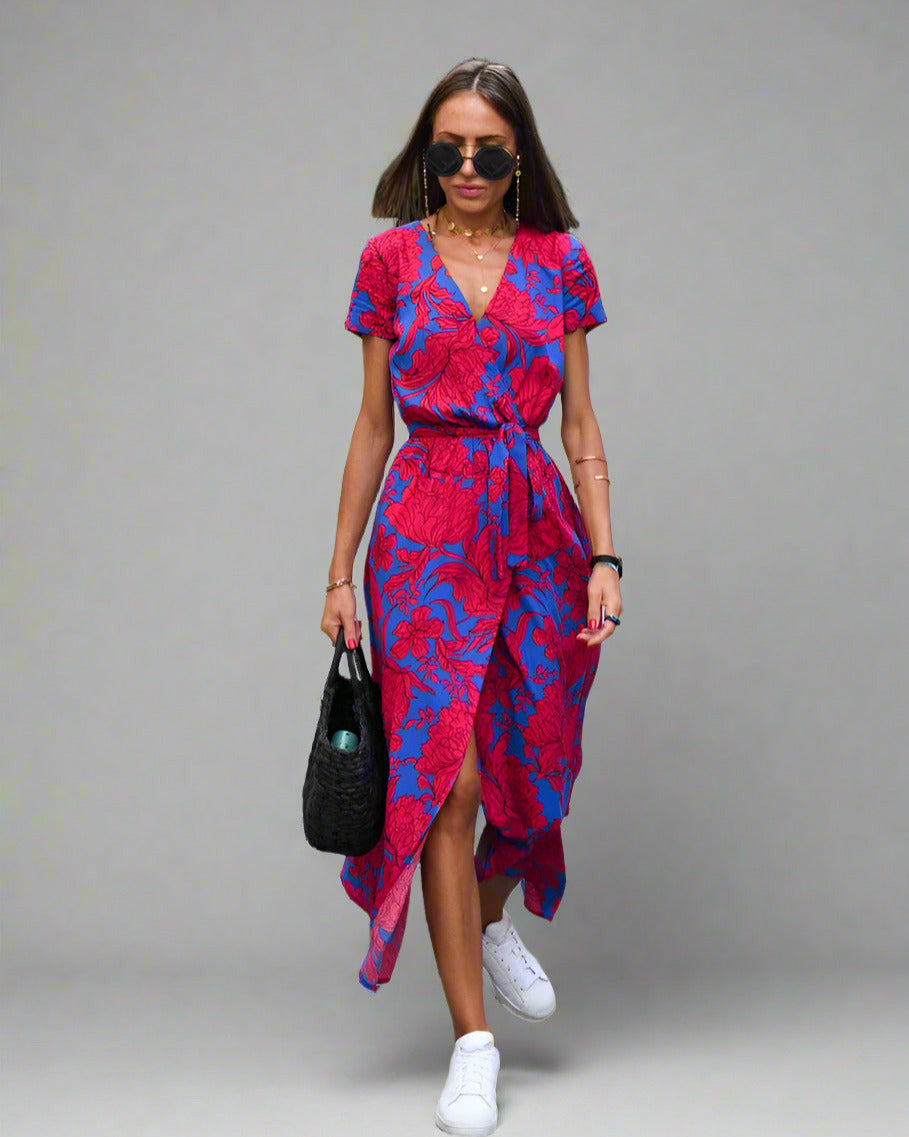 Schmeichelndes V-Ausschnitt-Kleid für Damen