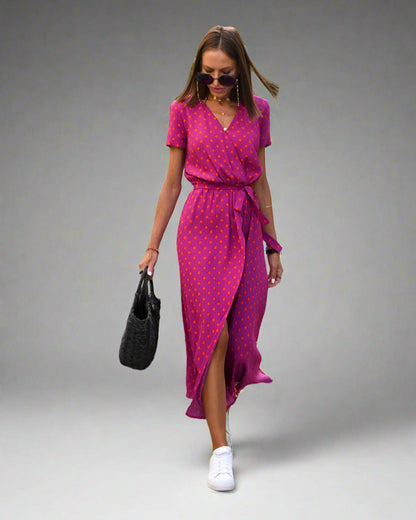 Schmeichelndes V-Ausschnitt-Kleid für Damen