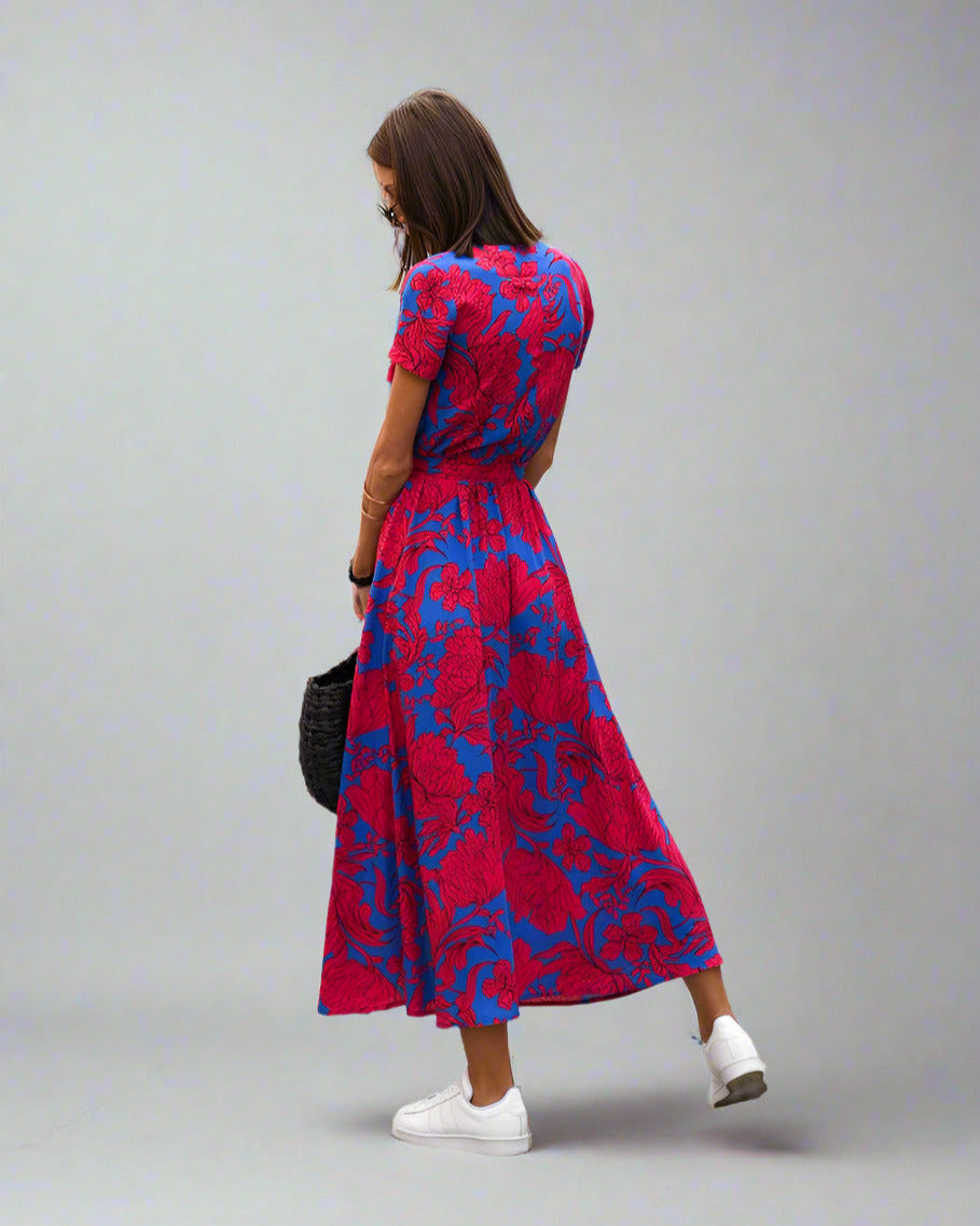 Schmeichelndes V-Ausschnitt-Kleid für Damen