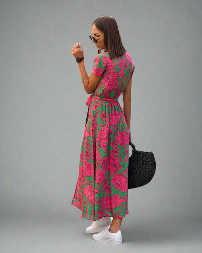 Schmeichelndes V-Ausschnitt-Kleid für Damen