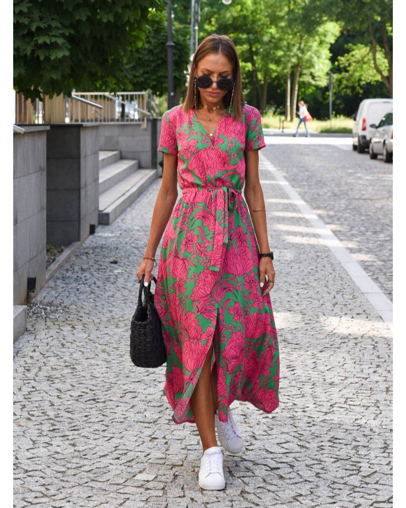 Schmeichelndes V-Ausschnitt-Kleid für Damen