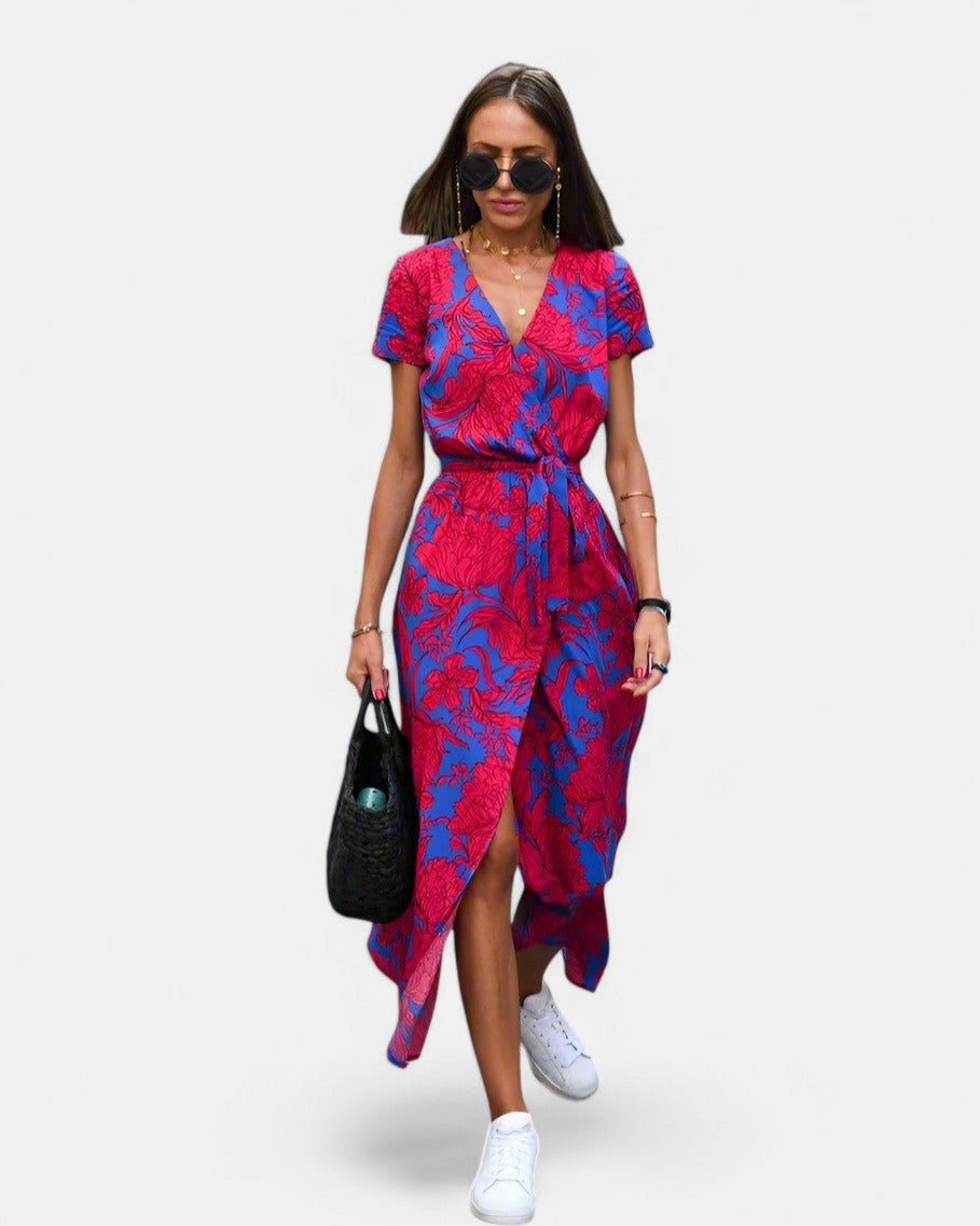 Schmeichelndes V-Ausschnitt-Kleid für Damen