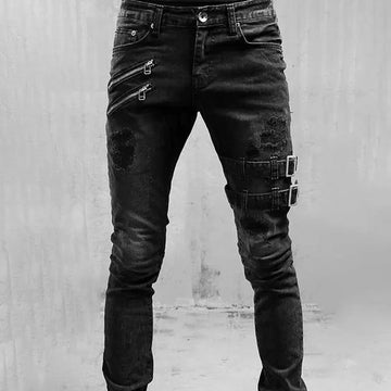 Herren Jeans mit Schnallenverschluss